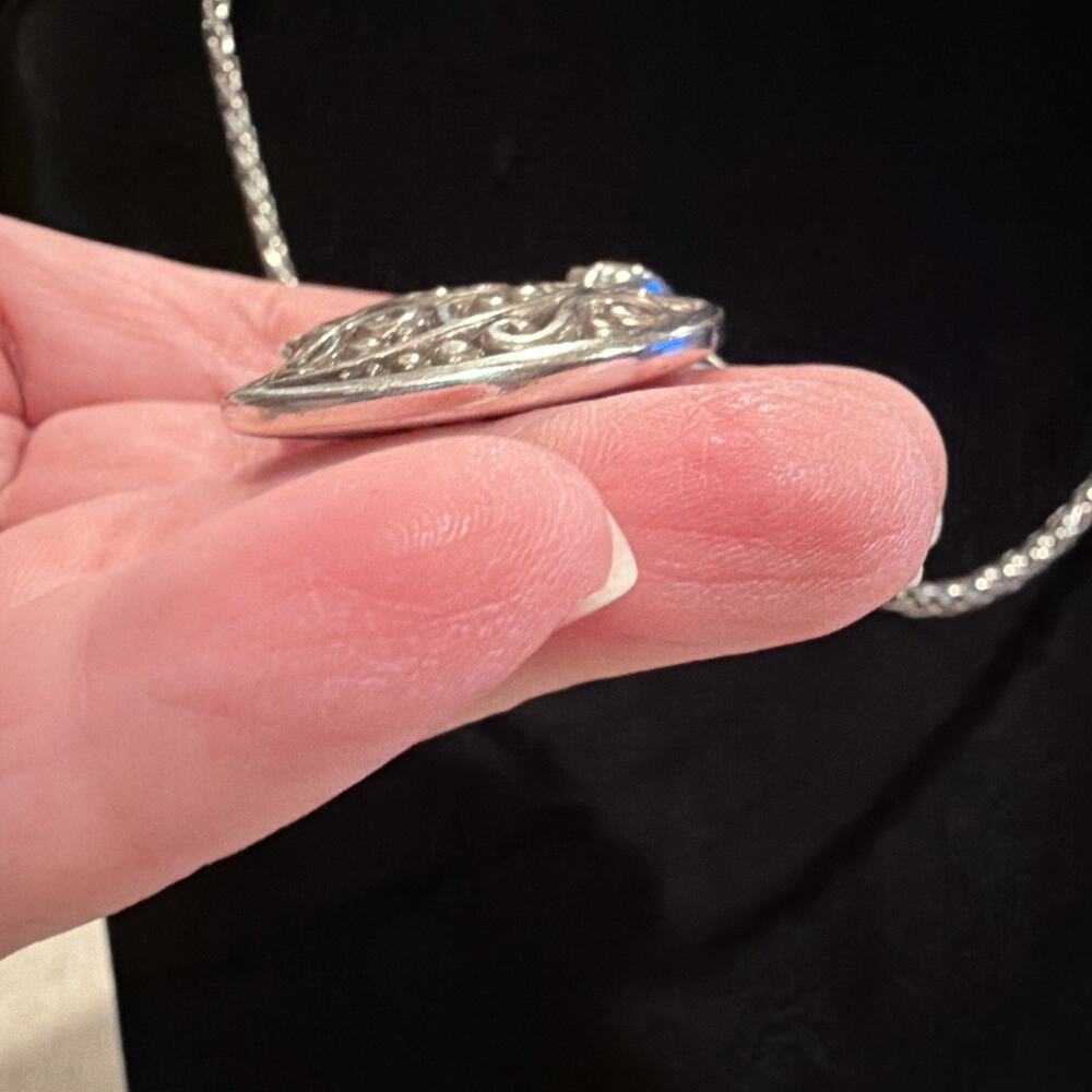 Brighton Bibi Sterling Silver Plated Heart Pendant 16-18” Necklace - Picture 4 of 8